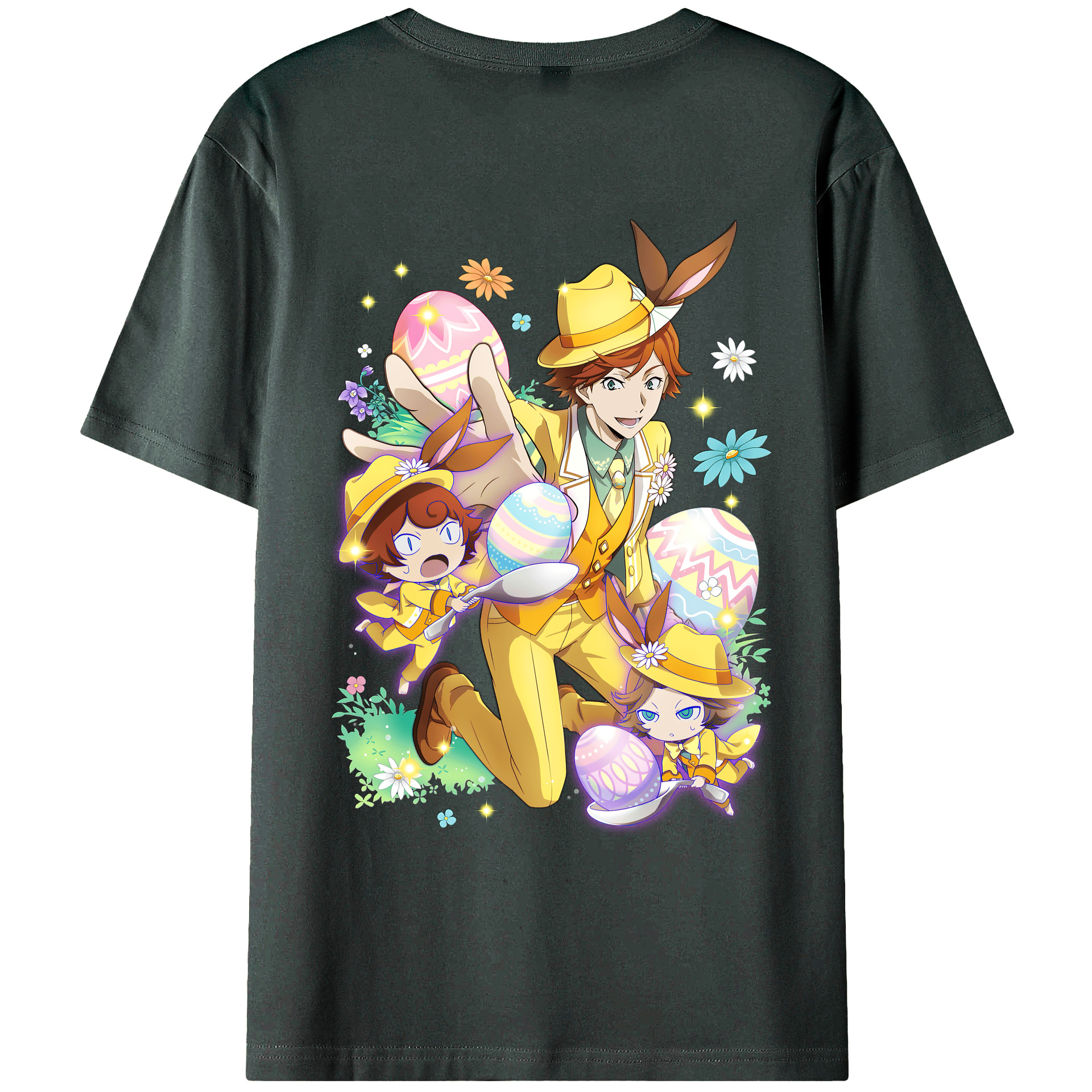 （画像用） 文豪ストレイドッグス Bungo Stray Dogs 綿100％ メンズ半袖Tシャツ（バックプリント） 通気性